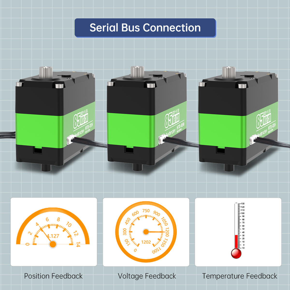 Hiwonder HTD-85H Intelligent Serial Bus Servo Stainless Steel Gear 85KG High Torque Hiwonder HTD-85H Intelligent Serial Bus Servo Stainless Steel Gear 85KG High Torque